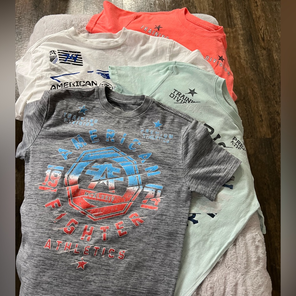 Bundle of 4, American Fighter Boys Short Sleeve Shirts, Size Small